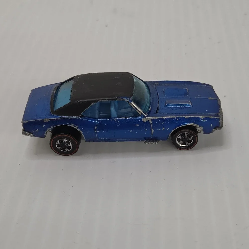 Hot Wheels Redline Custom Camaro Blue Vintage Original 1968 HK Car